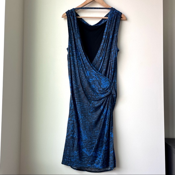 Helmut Lang Draped Open Back Jersey Gathered Waist Dress - Picture 7 of 10